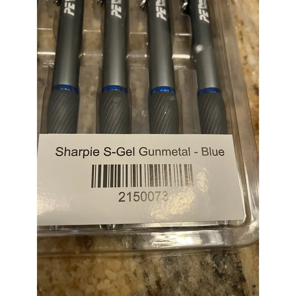 New Lot Of 10 Sharpie S-Gel Gunmetal Finish Pen Blue PharmEng Technology 0.7mm
